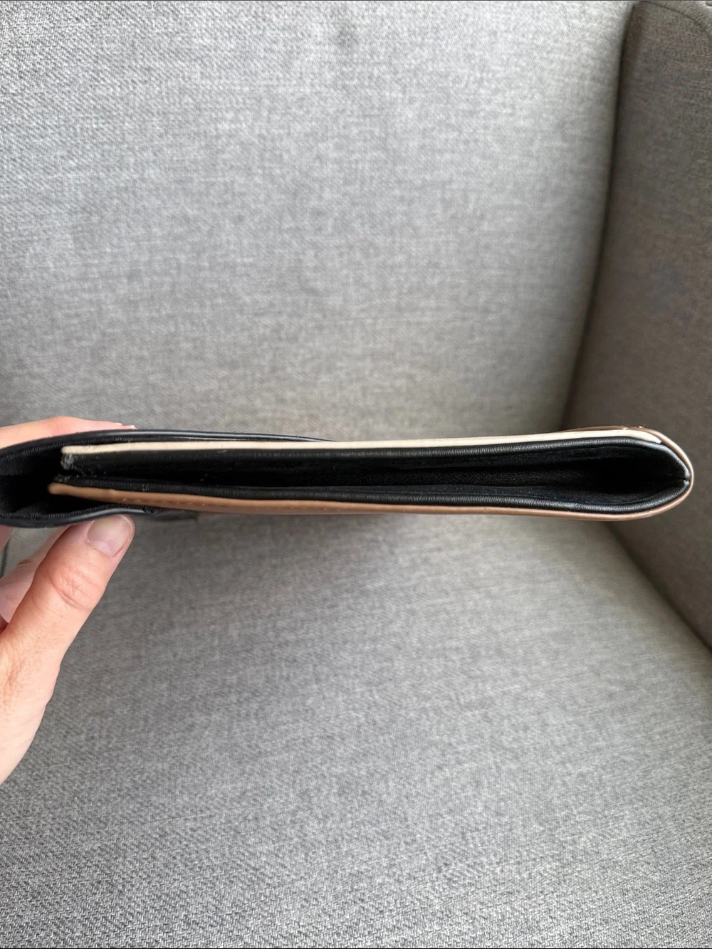 Express Envelope Clutch - Black, Cream & Brown